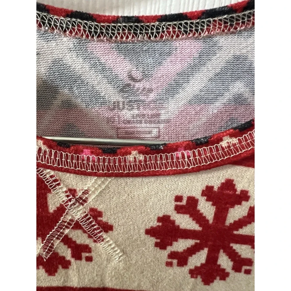 Justice Girls Size 10 Reindeer‎ Fair Isle Red 2-Piece Pajamas Sleepwear Set NwOT